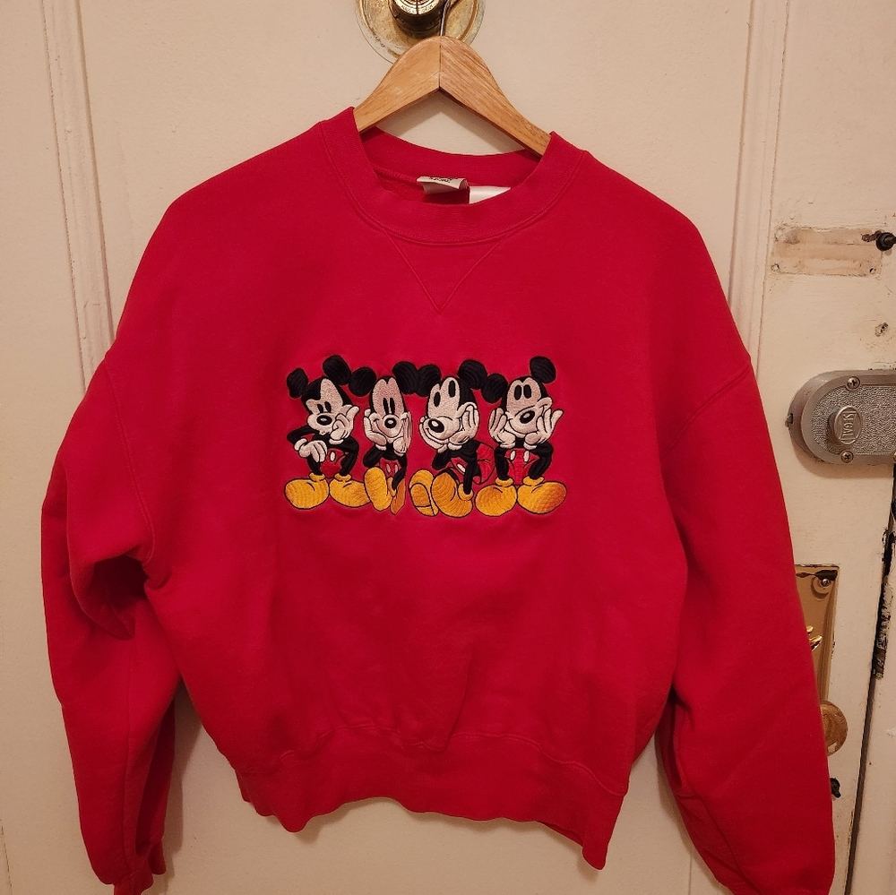 Disney Mickey Emotions Red Sweatshirt  Size Small